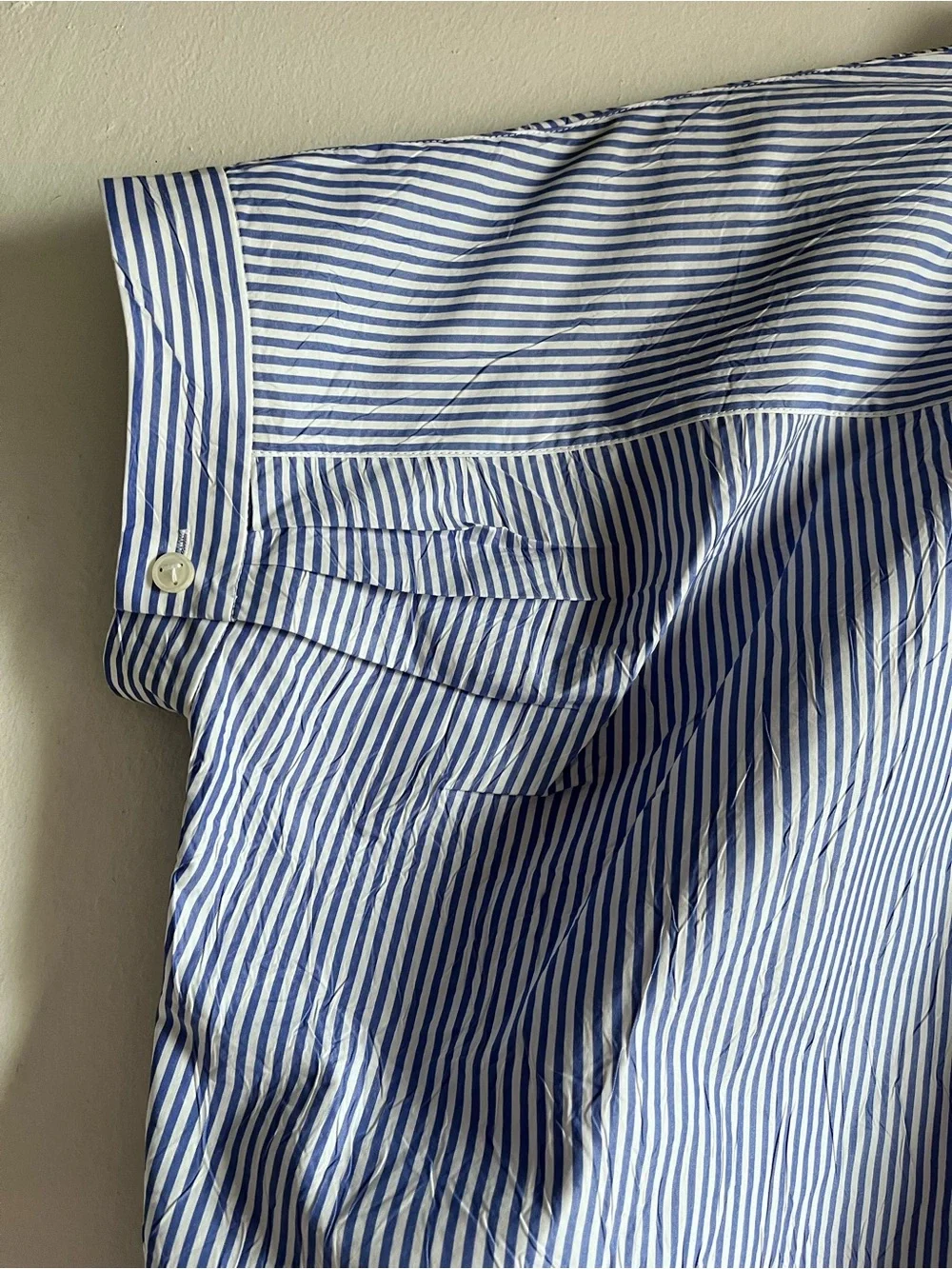 LAFAYETTE 148 Bluebird Crinkle Oversized Striped Shirt - Picture 10 of 13